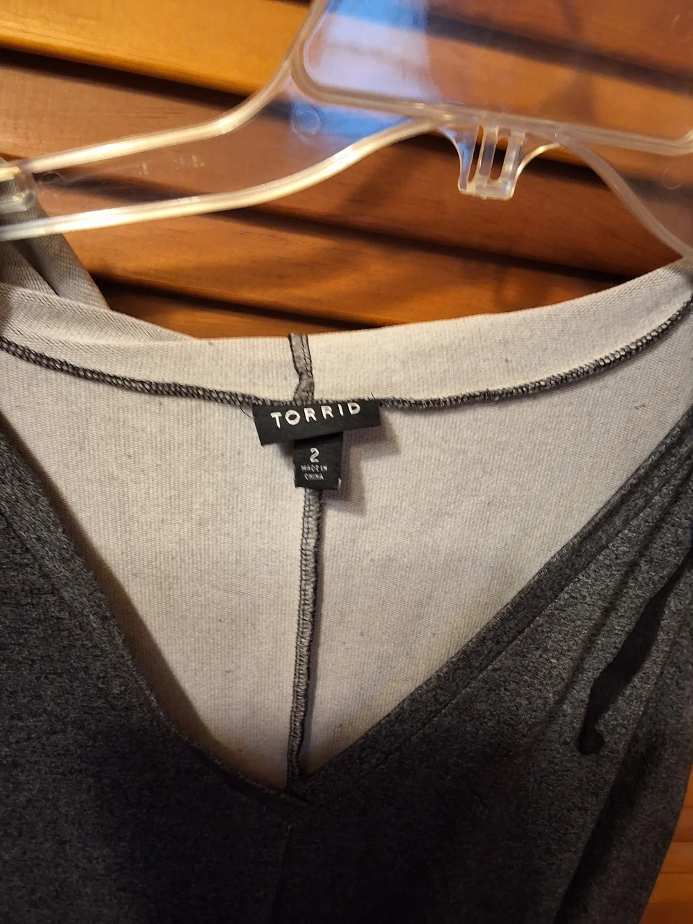 torrid Gray Hooded V-Neck Dress